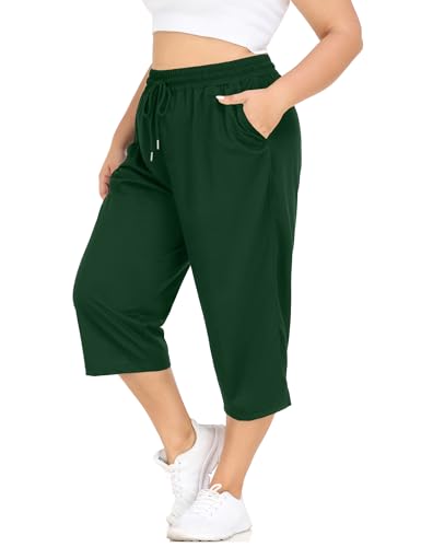 Amazon.com: FOREYOND Plus Size Capri Pants for Women Loose Fit