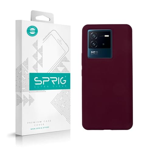 Image of SPRIG Compatible with iQOO Neo 6 5G Premium SilkTone Back Cover Drop Tested Shock Proof Mobile Case for Men, Women, Boys and Girls with Camera Protection (Plum Red)