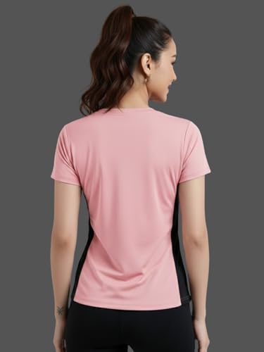 Image of White Moon Gym Tshirt for Women Workout Dry Fit t Shirt Sports Tshirt | Gym Tops for Woman | Lightweight Round Neck Breathable Half Sleeve Activewear Running Yoga Tops for Woman