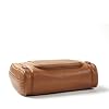 Leatherology Cognac Hanging Toiletry Kit Full Grain Leather Travel Organizer with Hanger and Multiple Storage Compartments