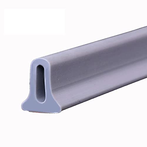 Duschwassersperre Duschschwelle, Silikondichtung Faltbare Wassersperre Selbstklebende Wasserdichte Trocken- und Nasstrennschwelle Hält das Wasser Innerhalb der Schwell(Size:250cm(98in),Color:Grau) Cover