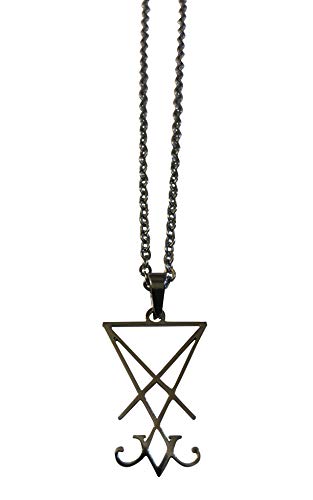 Porter Gallery USA Lucifer Sigil Seal of Satan Occult Reversible Stainless Steel Medallion Pendant 18