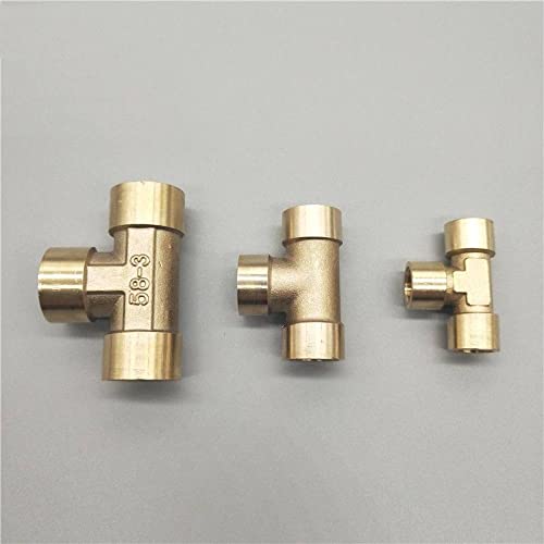 OTANA 1/8" 1/4" 3/8" 1/2" 3/4" 1" BSP-Innengewinde, 3-Wege-T-Typ, Messing-Rohrverschraubung, Adapter, Kupplungsverbinder, 3/8" Cover
