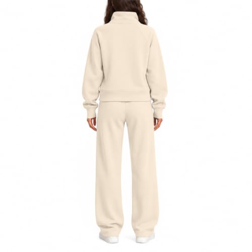 2 Piece Sets for Women Mock Neck Sweatshirt Elastic Waist Joggers Pants - image 4