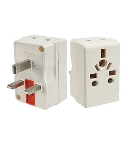 Wroughton Multi-Plug UK Type-D (India) to Type-G (UK, UAE, Dubai, Hongkong, Singapore) Travel Adapter Plug/Traveller Conversion Plug with Universal Slots - 13 Amp with Fuse (Pack of 2)-image-42