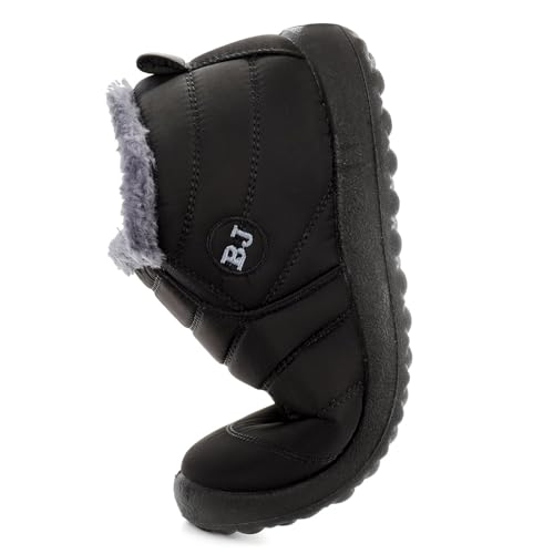 Womens Snow Boots Comfortable Warm Fur Lined Ankle Boots Womens Winter Snow Boots Outdoor Non-Slip Ankle Boots (Black,8)3