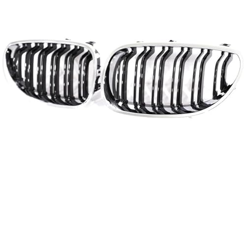 Parrilla delantera para BMW E60 E61 2004-2009 en acabado Chrome Black de estilo riñón