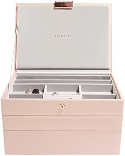 Stackers Blush Pink Classic Medium Jewellery Box, Set of 3