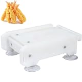 YXFAZPP Tragbares Tempura-Garnelen-Presswerkzeug, Schiebe- und Zugmechanismus zum Formen und Abflachen von Garnelen mit Saugnäpfen und Filterlöchern, leicht zu reinigen