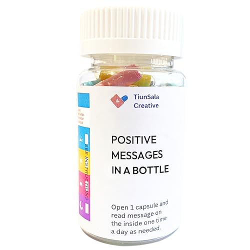 50 Positive Messages In A Bottle, Message in a Bottle Kit, Daily Affirmations for Women, Positive Affirmation Gifts For Women Men, Get Well Gifts Birthday Gifts for Women, Stress Relief Gifts