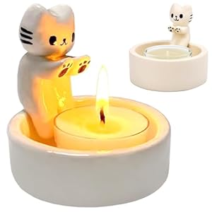 Vibbang Katzen Kerzenhalter Teelichthalter Deko