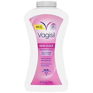 Vagisil Odor Block Deodorant Powder for Women, Helps to Prevents Chafing, Talc-Free, 8 Ounce (Pack of 1)