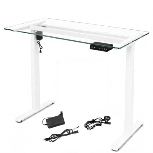 Image of Single Motor Electric Height Adjustable Desk Frame, Fits Table Tops 90-140cm Wide, Anti-Collision, 3 Memory Presets, Industry-Grade Steel, 3-Year Warranty, Sit-Stand Standing Desk Frame(White)