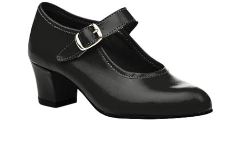 Zapatos Flamenca Para Niña y Mujer, Mod. 302, Calzado Made In Spain (29, Negro)