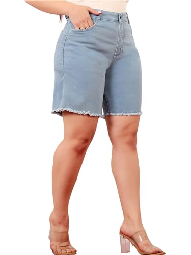 Image of Miss Chase A+ Women's Regular High Rise Above Knee Stretchable Denim Shorts & Skirts