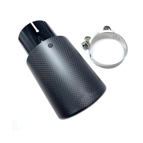 Tubo de escape en fibra de carbono y acero inoxidable negro brillante ID 76 OD 114