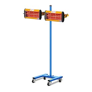 MSW Infrarood lakdroger met standaard 2200 W 2 spots 40-100 °C droogoppervlak 800 x 800 mm timer autolak schijnwerper…