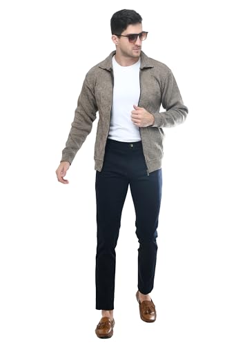 Image of MANRA MANRA Men Zipper Thick Fabric Woolen Winterwear Full Sleeve Collar with Side Pockets Jacket /Sweater