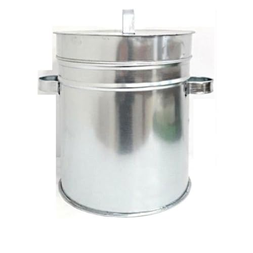 CONTENITORE SECCHIO SMORZA CARBONE SPEGNI BRACE IN FERRO Ø 20X27 h CENERE