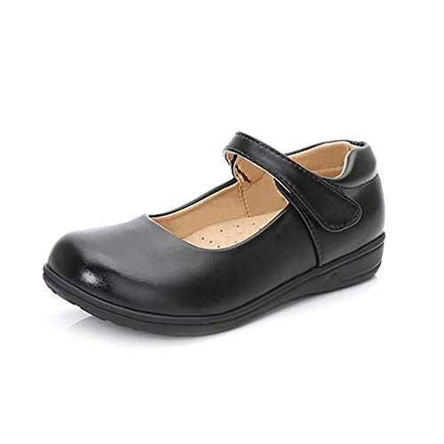 Girls Slippers Oxford School Uniform Dress Shoes Mary Jane Princess Shoes Black Flats