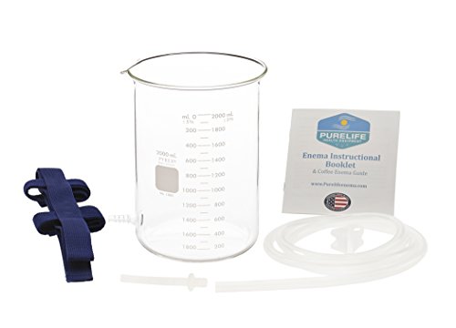 Purelife Glass Enema Bucket Kit - 2 Qt - Non Toxic Pyrex Glass