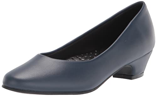 Angel Steps Amerimark Women's Amelia Pumps Low Heel Shoes With Rounded Toe Navy 8 Medium Us Women #TOP2