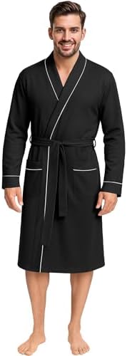 NY Threads Men's Robe Cotton Blend Knit Bathrobe