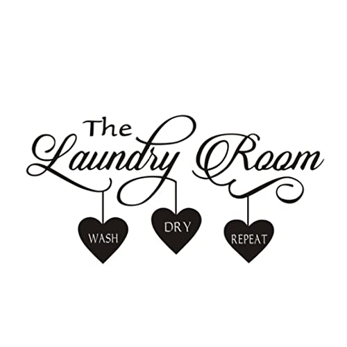 Quotes Wall Stickers Laundry Room Vivid Self-Adhesive The Laundry Room Wall Papers Removable DIY Wall Decals Laundry Decorations Wall Stickers