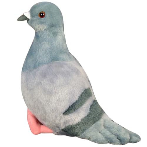 QWEPU Tauben Kuscheltier Plüschtaube Plüschvogel Realistisches Vogel Plüschtier Plüsch Puppen Realistische Taube Plüschspie Spielzeug für Wilde Tiere Geschenk für Freunde und Kinder (20CM) (grau)