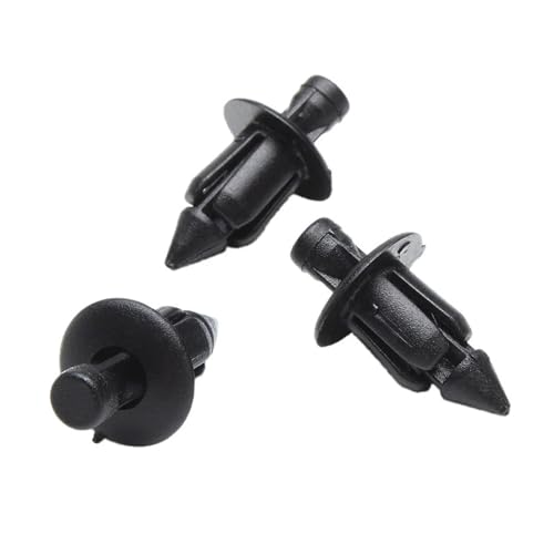QASTGDE 10個/セット 6mm ブラック リベット フェアリング ボディ トリム パネル ファスナー スクリュー クリップ 互換 オートバイ アクセサリー パーツ(30pcs)