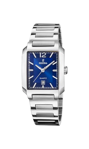 Festina Montre Femme Analogique Acier Inoxydable 316L Argenté - Quartz - Verre minéral Haute résistance - Étanche 5 ATM - Date F20679/3 - on The Square