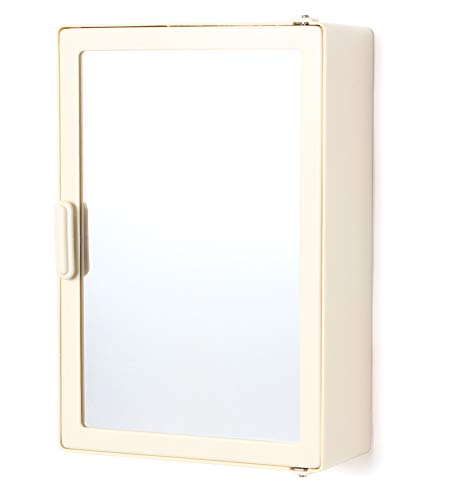 zahab Plastic Bathroom Cabinet Glossy Finish Ivory Single Door 10 x 4 x 14 inch