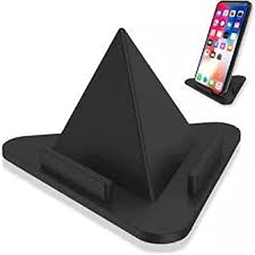 Arvi-M_Universal Portable Three-Sided Triangle Desktop Stand Mobile Phone Pyramid Shape Holder Desktop Stand (Black)-image-38