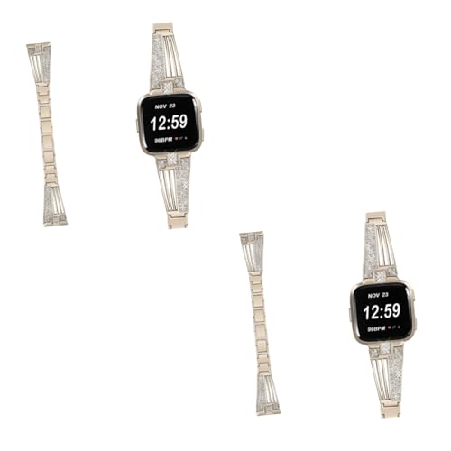 Bracelet de montre en strass HOMSFOU chic en acier inoxydable lot de 2