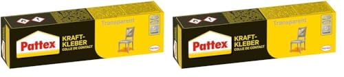 Pattex Kraftkleber Transparent, Klebstoff mit hoher Haftkraft und Wärmefestigkeit, starker & glasklarer Kleber, Transparent, 1 x 125g Tube (Packung mit 2)