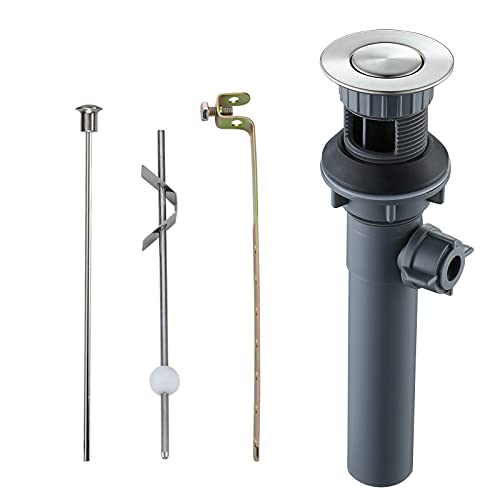 Bathroom Sink Drain with Lift Rod, Brushed Nickel Sink Drain with Overflow, ARCORA Drain Stopper for Vessel Sink by ARCORA - Used condition - US$13.87