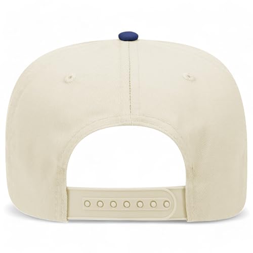 Letter M Vintage Trucker Hat | Alphabet Name Initial | Premium Snapback Baseball Hat for Men & Women (US, Alpha, One Size, Navy/Natural)
