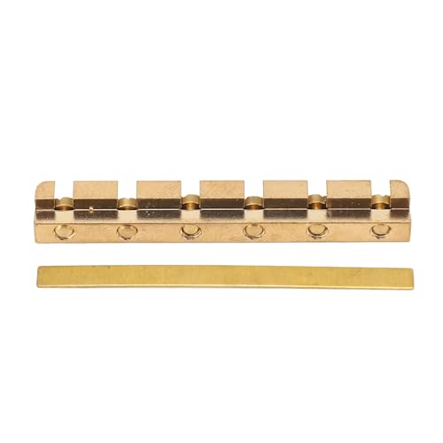 42mm真鍮調整可能なギターナッツ、高さ調整を備えたプロのエレキギターアクセサリー、軽量デザイン、プレイの快適さと弦楽器のためのプレミアムブラス素材