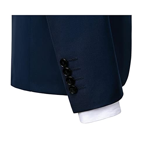 KUDORO Blazer Homme Slim Fit Casual Veste de Costume Homme Veste de Smoking Homme Simple Poitrine à Deux Bouton pour Mariage Business Fête Confort Elégant(Bleu,XL) - Image 6
