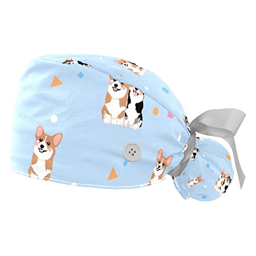 Chapeaux bouffants Welsh Corgi JDEZ ajustables avec bandeau anti-transpiration pour le travail
