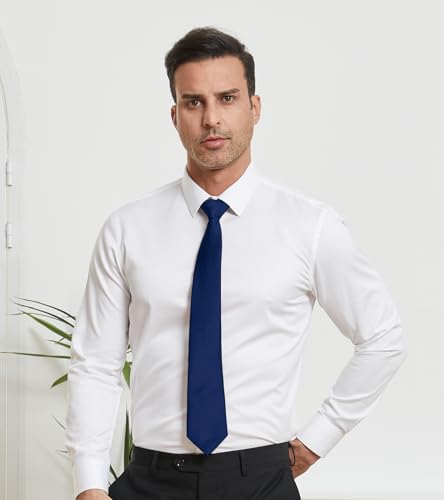 Image of DecTwig Men's Ties Solid Color Formal Neckties 3.15 inch (8CM) Black Ties For Men
