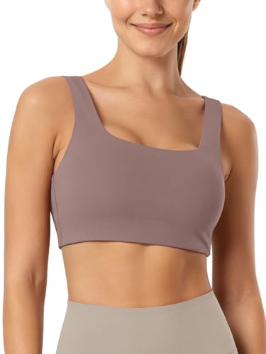 Image of ODODOS Square Neck Sports Bra for Women Wirefree Non Padded Yoga Tank Workout Crop Tops