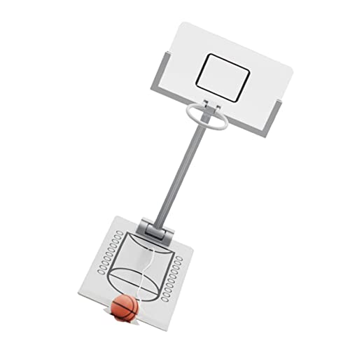 FELTECHELECTR 1Pc Mini Basketball Game Creative Desktop Finger Basketball Plaything Fun Indoor Sports for Adults Workmanship Great for Family Interaction Silver