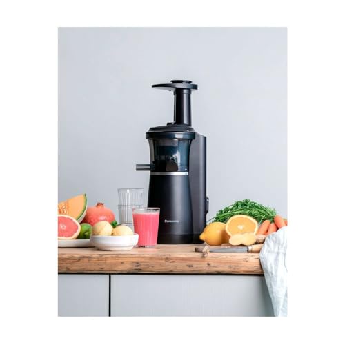 Panasonic Slow Juicer MJ-L501KXE, Estrattore Elettrico per Frutta e Verdura, 150 W, Acciaio Inox e Plastica, Design Elegante e Sottile, Accessorio per Ingredienti Surgelati, Nero - immagine 3