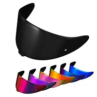 PSLER Helm Visier für Shoei NXR2 Z8 RF-1400 CWR-F2 CWR-F2R X-Fifteen X15 X-SPR Pro Verspiegelt Helmvisier Getöntes Visier Motorradhelm Zubehör Ersatz(Dunkles Schwarz) – Ansicht 1