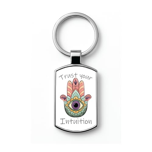 Image of Stylish Metal Keychains with Permanent Glossy Print - Inspirational Quotes & Spiritual Designs - Perfect Key chains for loved ones, Personal Use, Gifts & Return Gifts