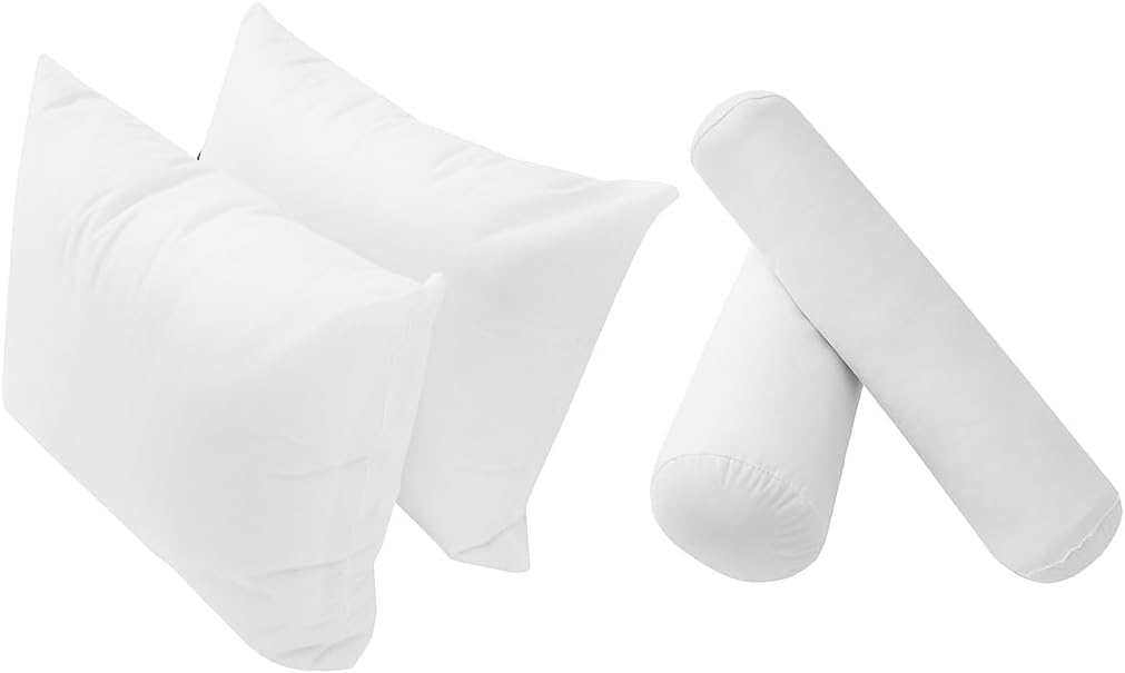 Prolinemax Style 1 Crib Size Pillow & Bolster Cushion Polyester Fiberfill Inserts for Outdoor Indoor Daybed Porch Swing Bed | Insert ONLY |