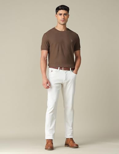 Image of U.S. Polo ASSN. Solid Slim Fit Cotton T-Shirts for Men - Breathable & Comfortable, Half Sleeves Mens Casual T Shirts