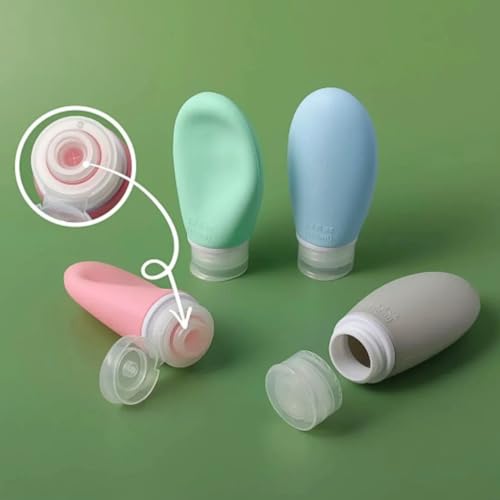 Kit 4 frascos para viagem 90ml Recipiente Porta Shampoo Condicionado Dispense Reutilizável Silicone