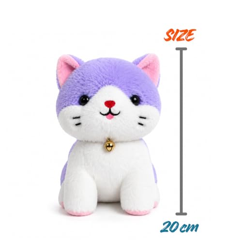 Image of Liquortees Cat Plush Soft Toy for Baby Girls - 22 Cm Purple